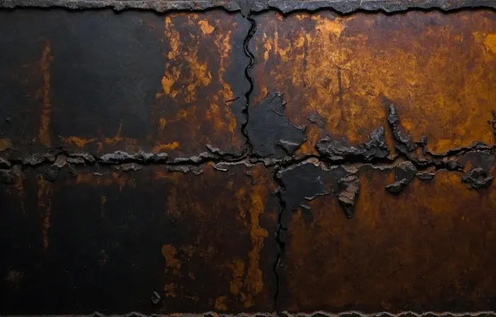 Cracked Iron Panel Texture Image